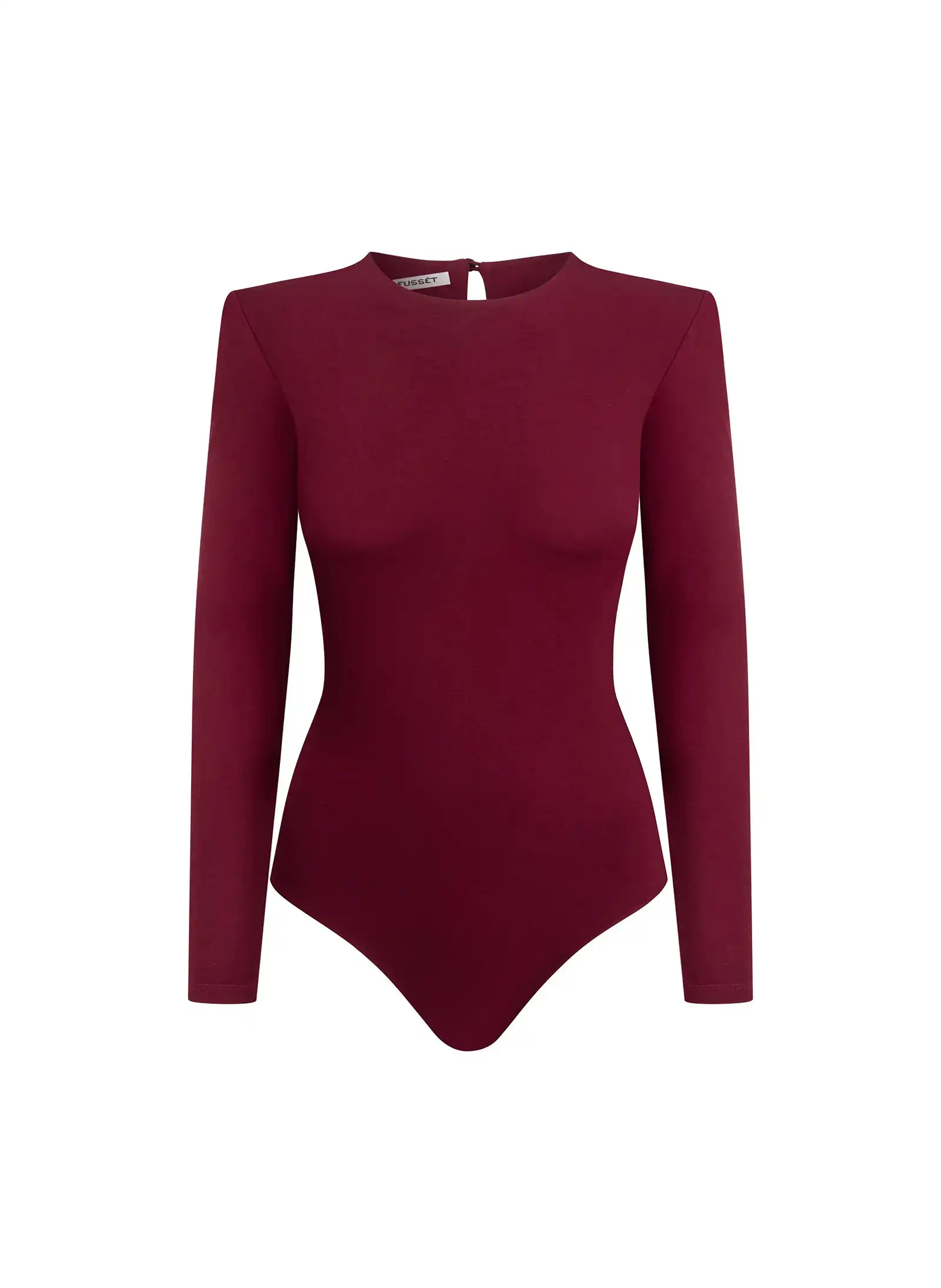 Burgundy long-sleeve viscose bodysuit