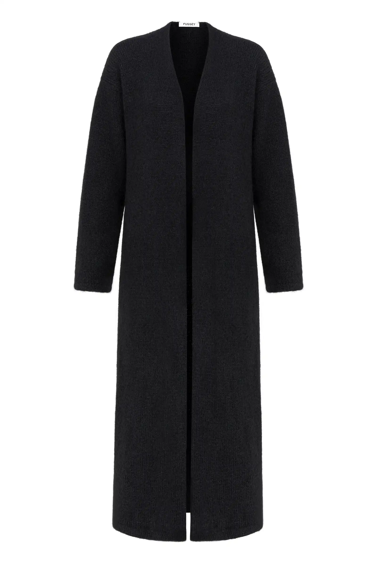 Long black Suri alpaca & merino wool cardigan. - Image 4