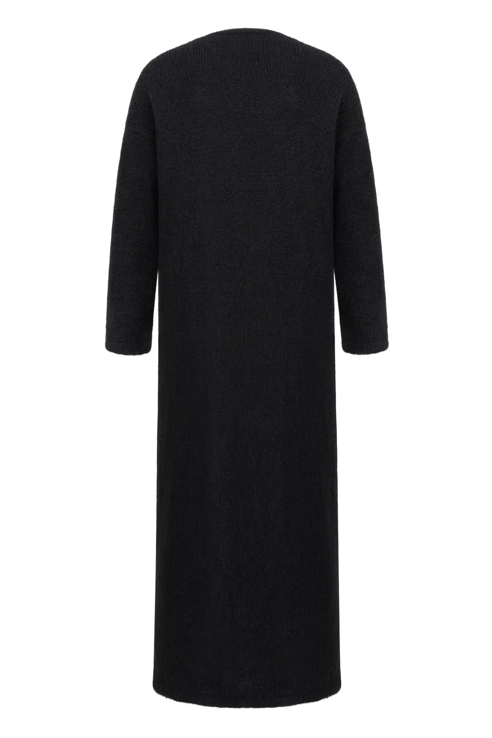 Long black Suri alpaca & merino wool cardigan. - Image 5
