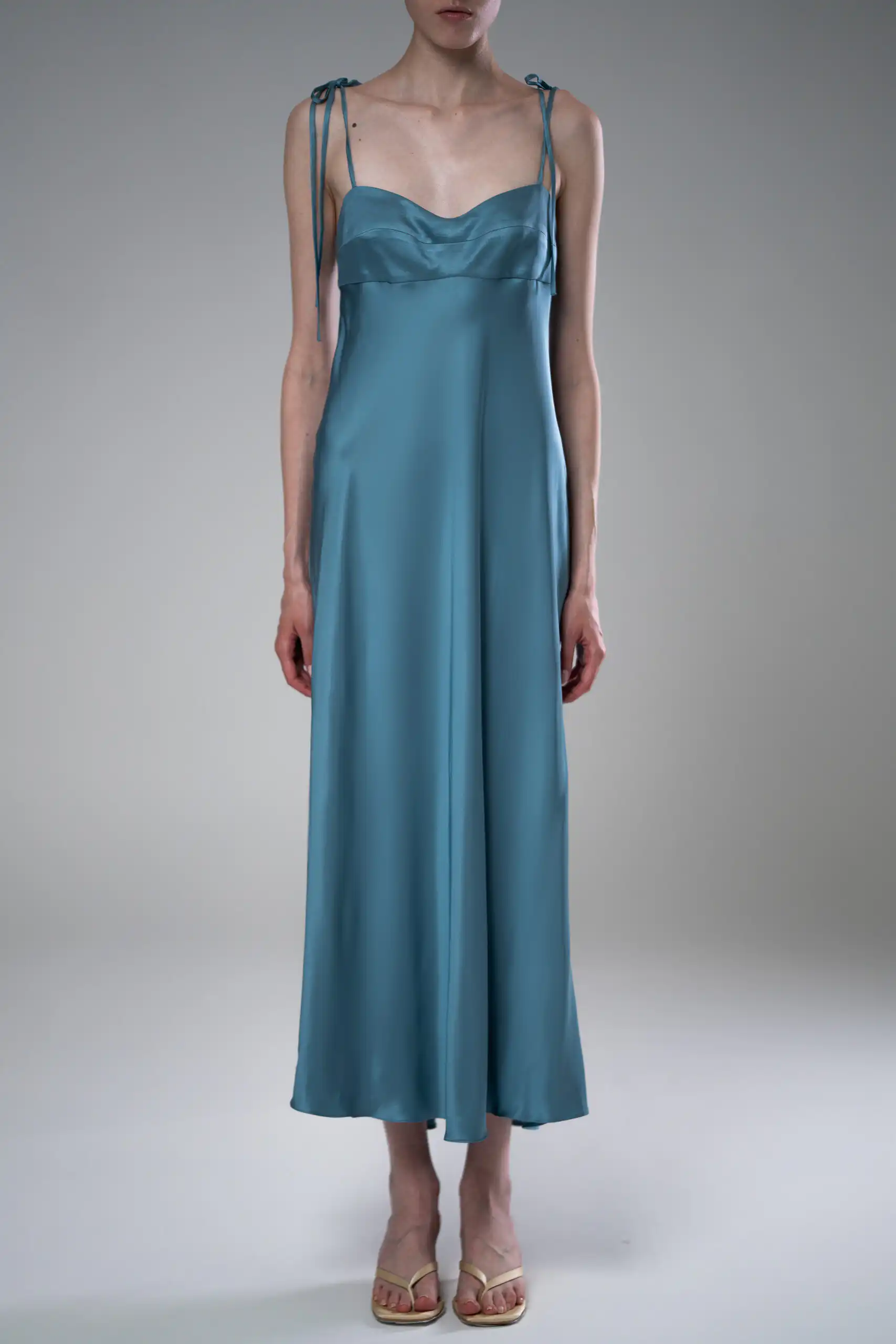 BILLY dress with tie straps in blue