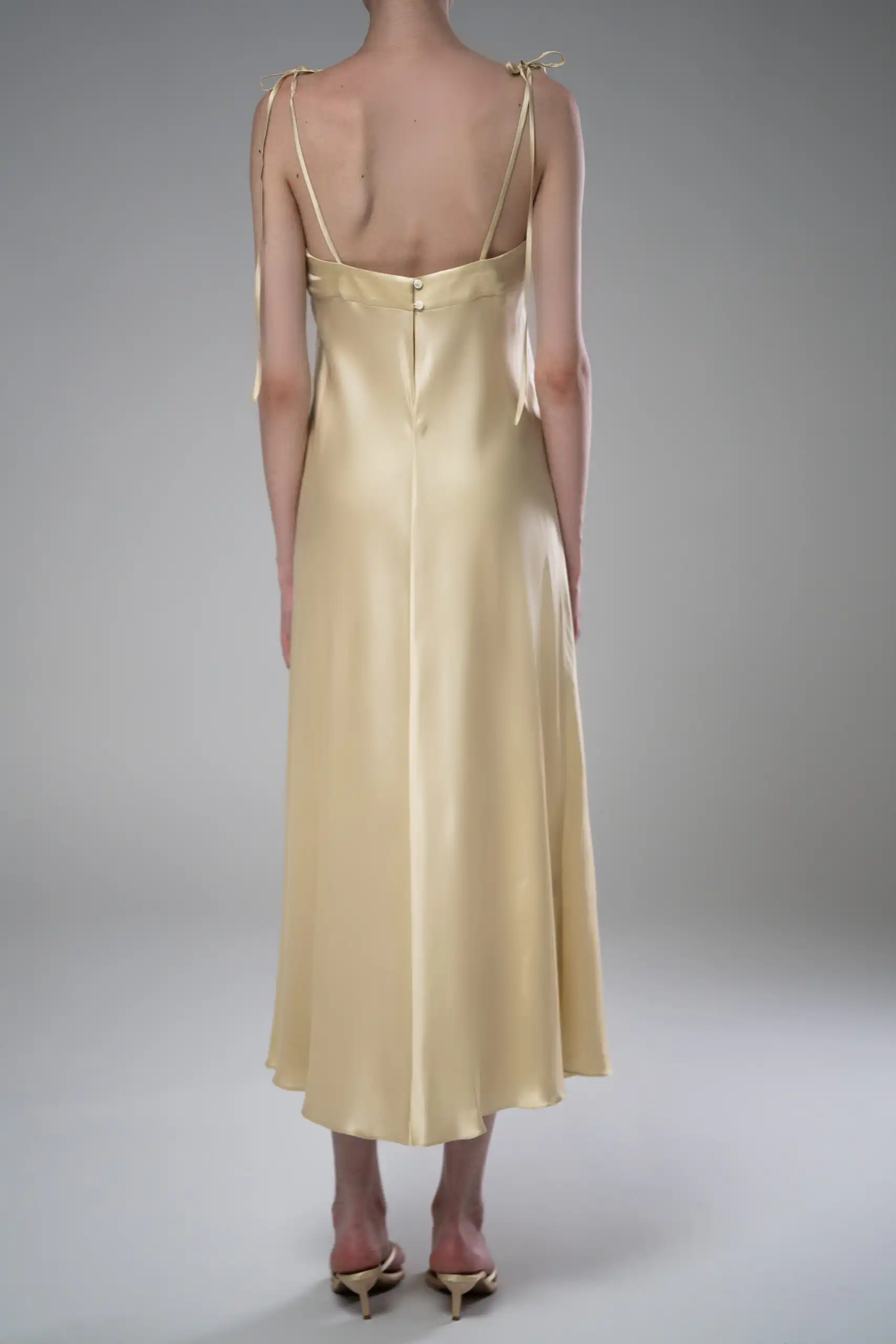BILLY dress with tie straps in blue - Image 3