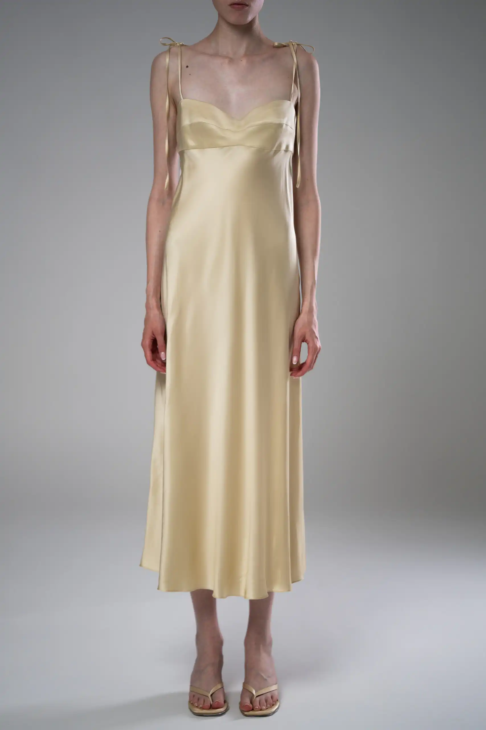 BILLY dress with tie straps in blue - Image 4