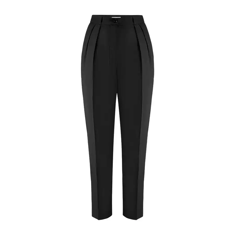 Black women’s high-waisted trousers with pleats - Image 4