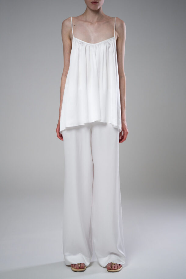 Bed & breakfast white viscose set slip blouse and pants