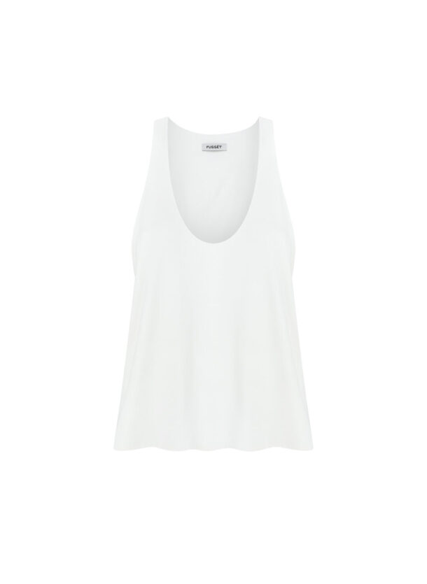 FUSSÉT off-white cut-out top with wide straps