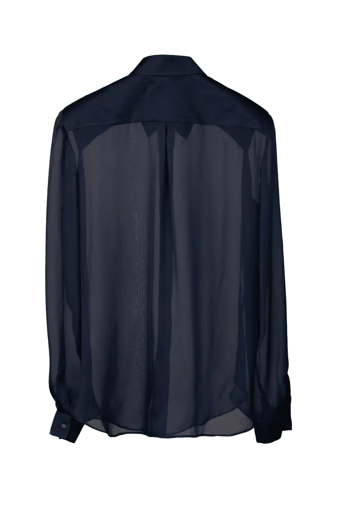 Sheer black shirt in cotton with a silk blend - Image 4