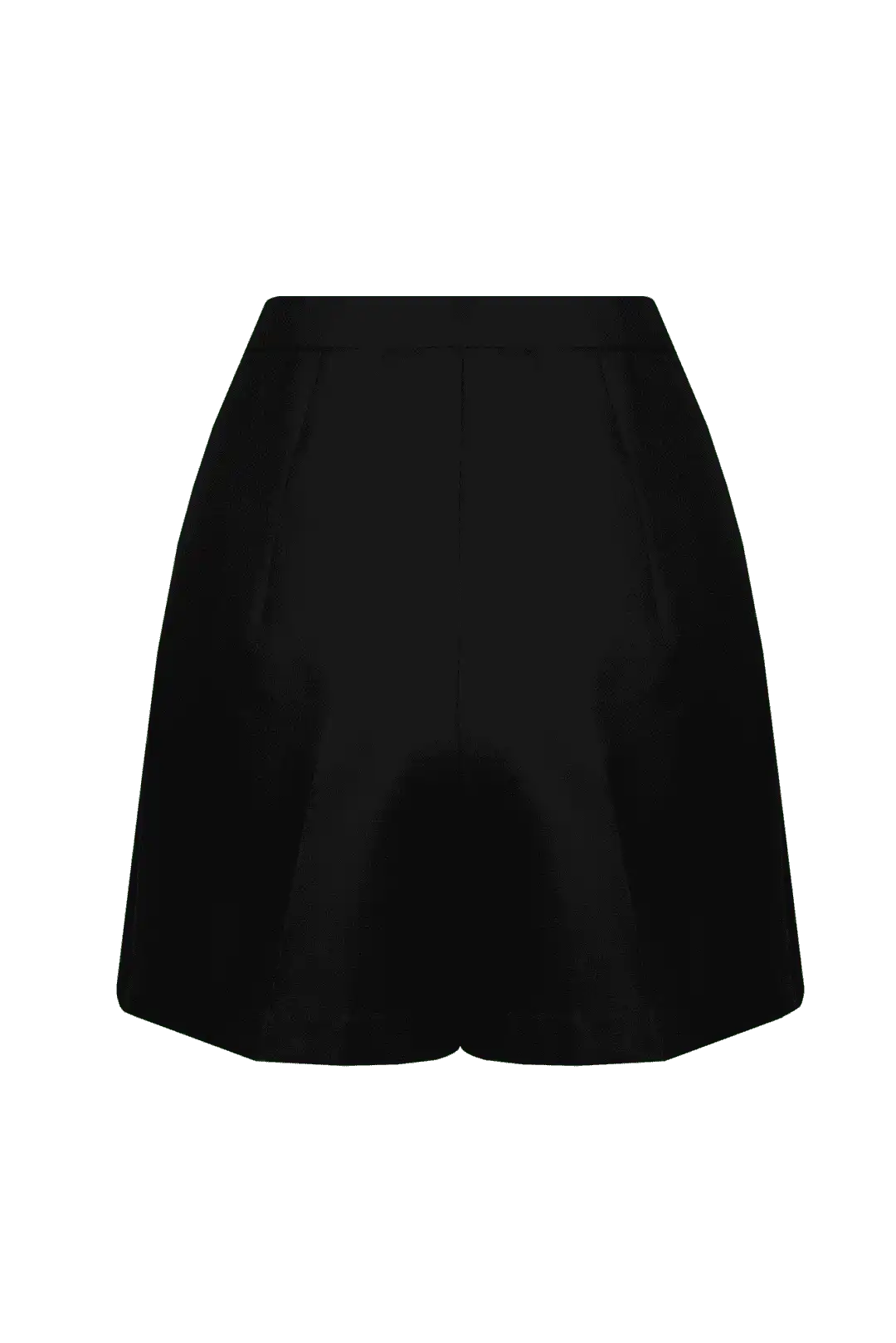 Black high-waisted wool shorts - Image 3