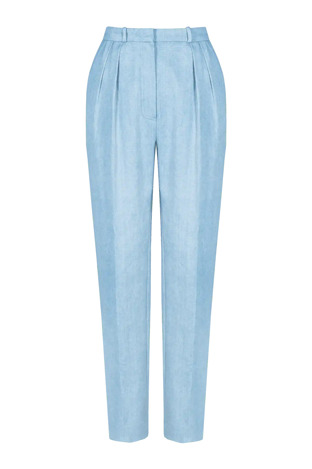 Light blue high-waisted denim trousers