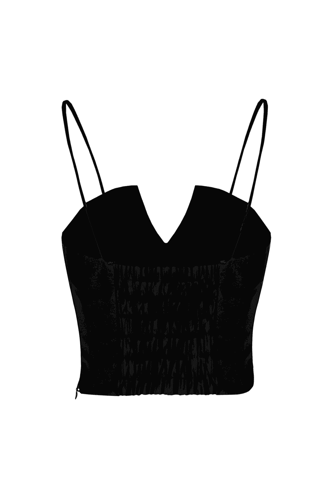 Black wool camisole with thin straps - Image 3