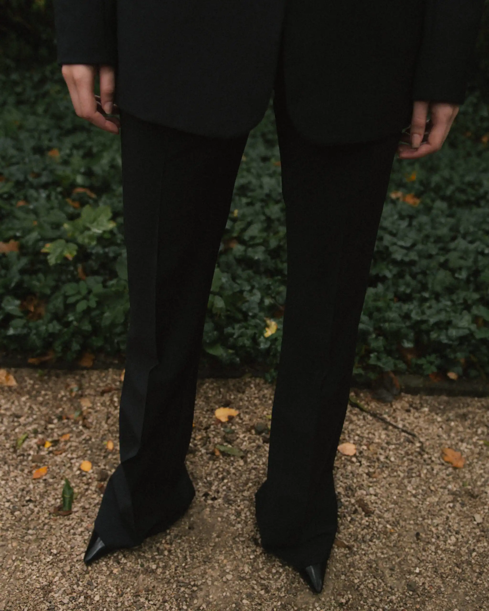 Women’s black wool flared trousers - Image 7