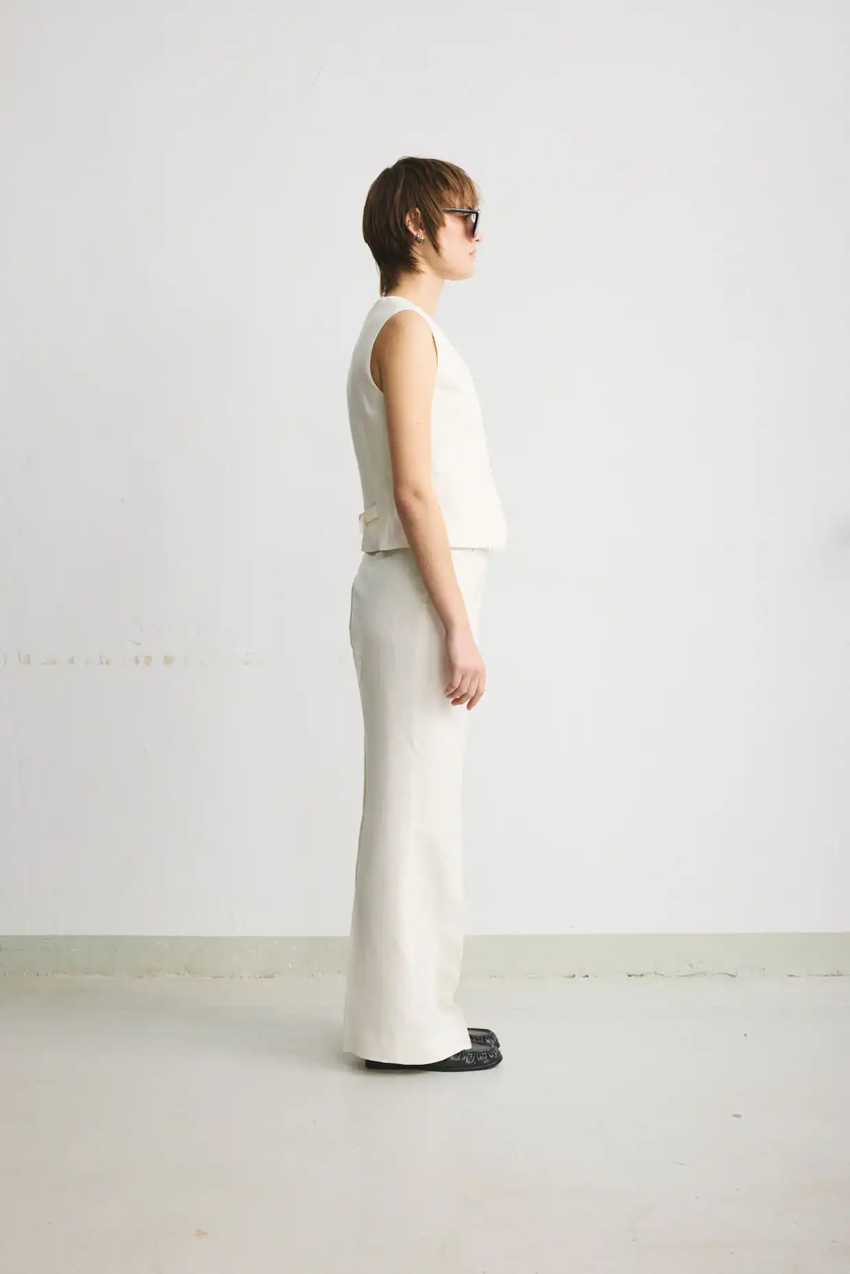 Relaxed-fit trousers in white linen and silk by Loro Piana - Image 4