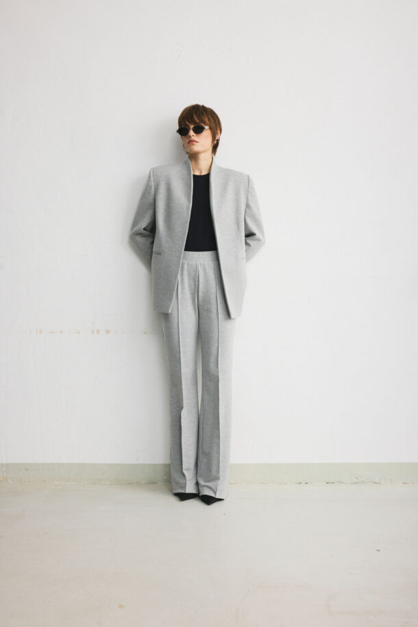 Women’s tailored cotton blazer in grey melange